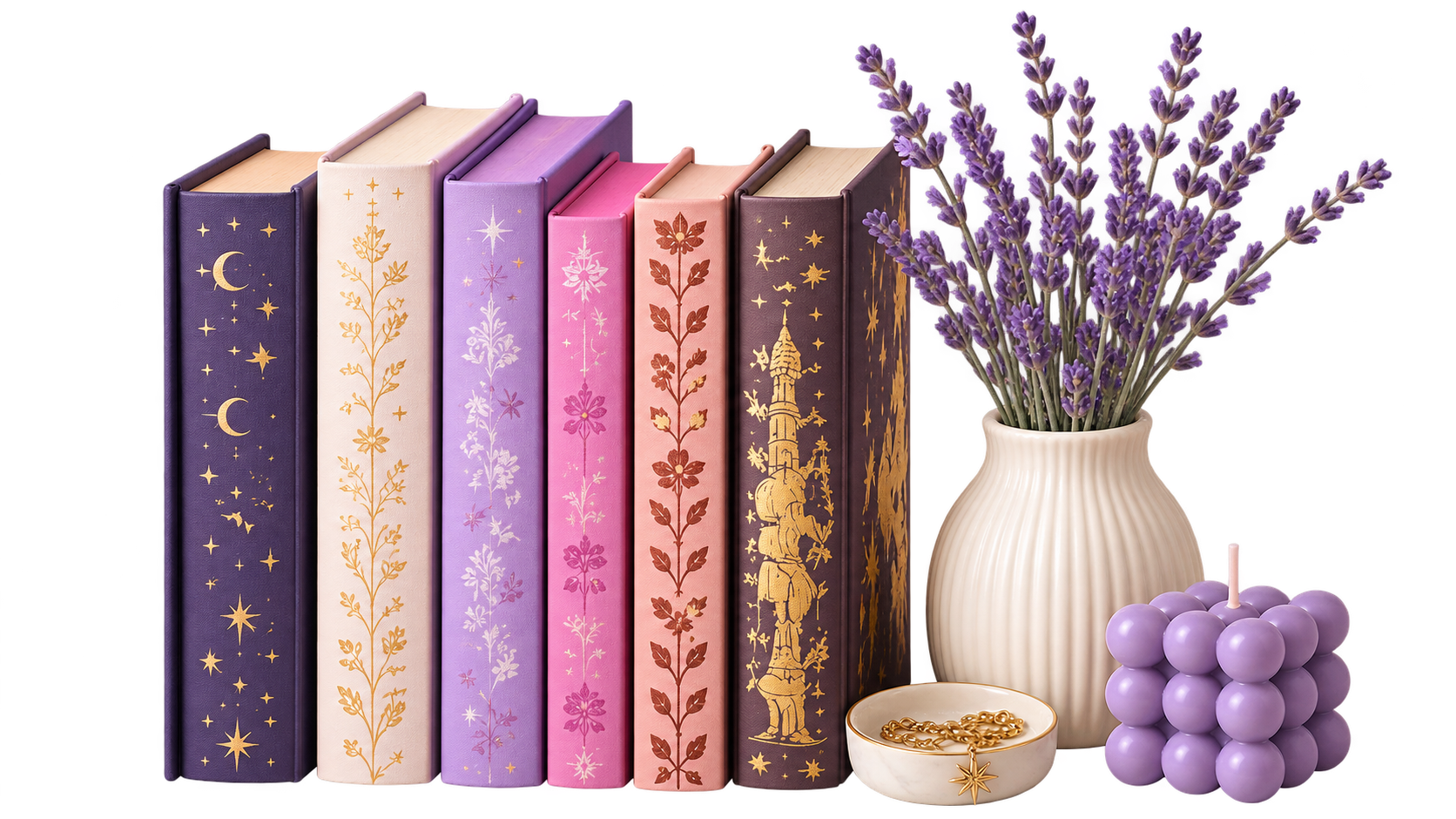 A Shelfy arrangement of books and reading accessories